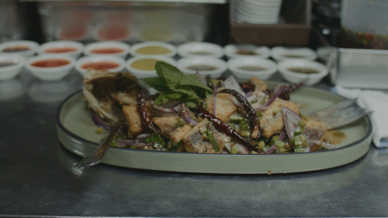 Still from a cinematic restaurant atmosphere film