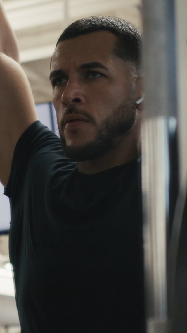 Still from a product-in-action fitness brand reel