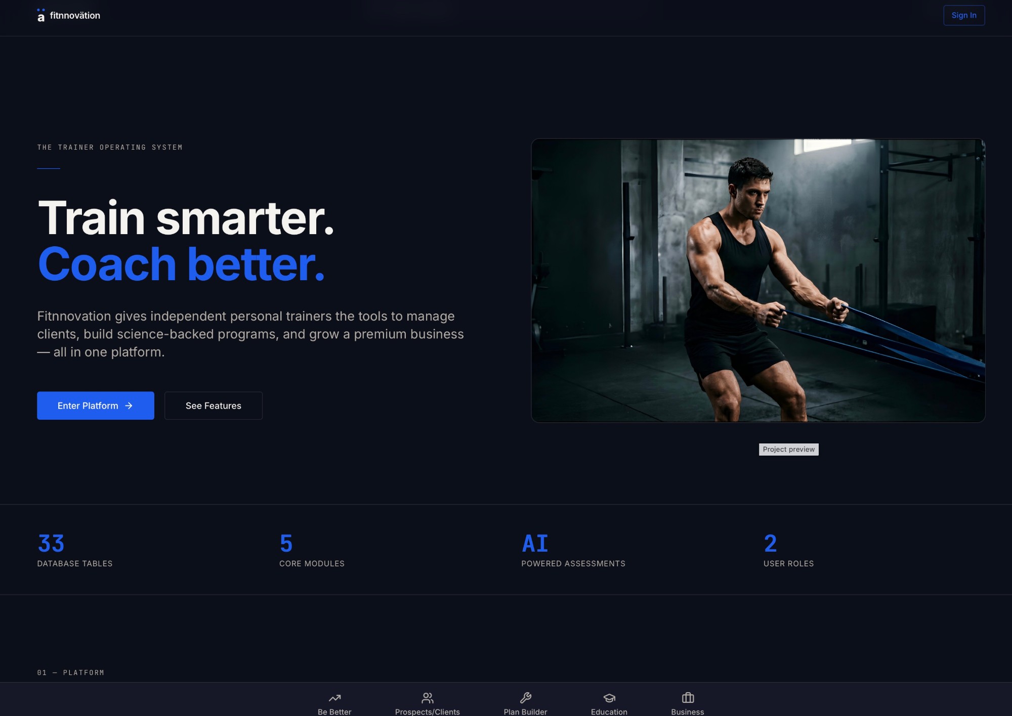 Fitnnovation, a web platform designed and built by Kabja Concepts