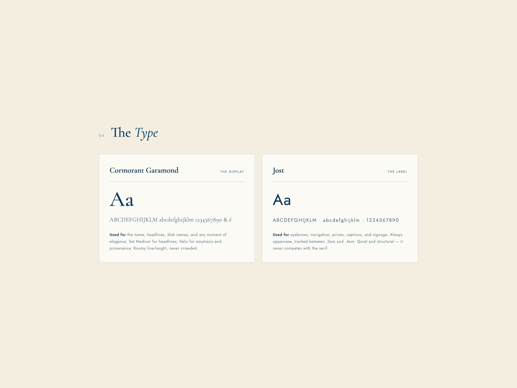 Marée brand guidelines — the type system