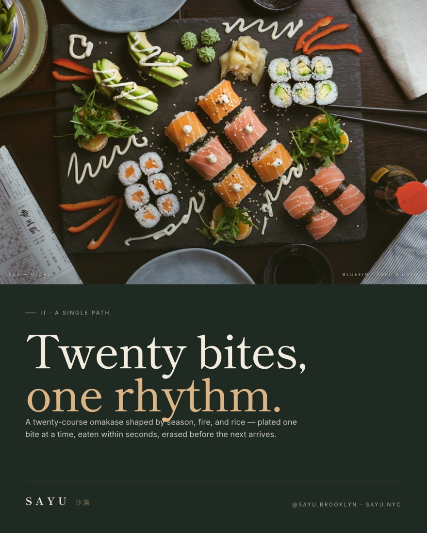 Sayu sushi restaurant social post designed by Kabja