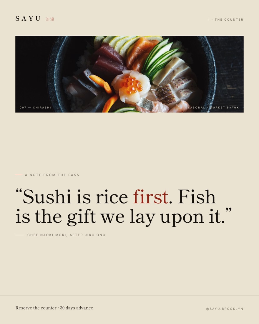 Sayu sushi restaurant social post designed by Kabja